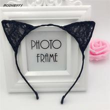 MOONBIFFY 1PC New Summer Style Girls Lace Cat Ear Headband