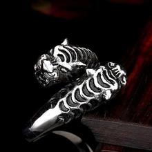 BEIER Double Tiger Head Stainless Steel Ring For Man