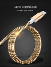 Metal USB Cable Micro USB Charging Cable Stainless Steel High Speed Sync Data Charging USB Chargers(colour may vary)