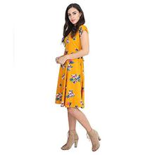 Rudraaksha Floral Printed Knee Length Dress for Women