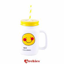 Archies Ceramic Mug with Lid Smily Printed 200ml