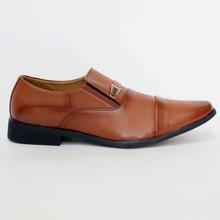 2921 Leatherite Slip On Formal Shoes For Men- Brown