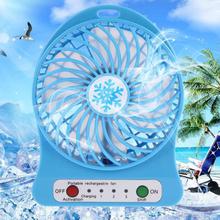 Portable 3 Gear Speed 4.5W Cooling Fan Mini USB 3.7V LED Fan Li-ion 2200mAh Battery Rechargeable Multifunctional Fan