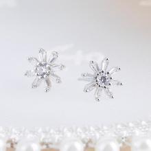 Snowflake zircon_wanying snowflake earrings s925 sterling