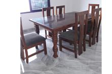 Wooden Dining Table with 6 Chairs