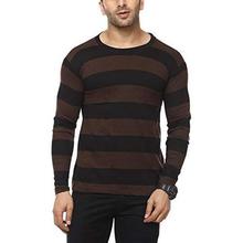 Cenizas Men's Full Sleeves Round Neck Striped Casual