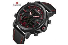 NaviForce NF9135 Digital Analog Dual Movement Watch for Men - Red/Black