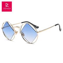 DENISA Retro Round Sunglasses Women Men Fashion Steampunk