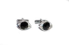 Black Stone Embedded Oval Cufflinks