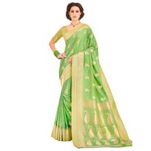 Stylee Lifestyle Blue Banarsi Silk Jacqaurd Saree (1385)