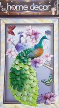 Peacock Vase  Frame 8D Decoration Wall Sticker