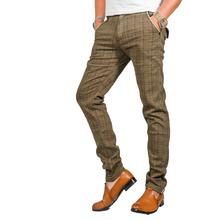 Virjeans Stretchable Cotton Check Chinos Pant for Men (VJC 713) Brown