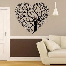 Black Creative Heart Shaped Tree Branches Home Decals Wall Stickers