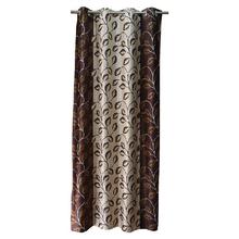 Samrat Curtains With Brown Leaf Design