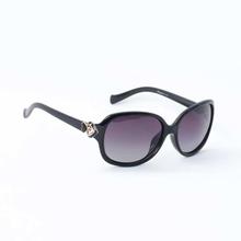 Polorized Oval Shape Black Side Design Frame Sunglasses