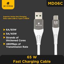 My Power 6A fast charging Cable md06c, Type C Cable