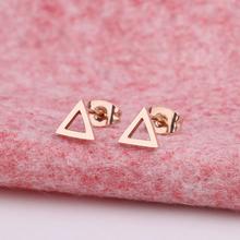 Gold Plated Solid Mini Triangle Stud Earrings