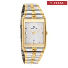 Titan 9151BM01 Karishma White Dial Analog Watch For Men - Gold/Silver