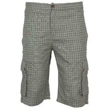 Black/Grey Box Print Half Pant For Men - MTR3063