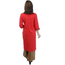 Red Alpine Rayon Middle Cut Kurti & Palazzo Set For Women