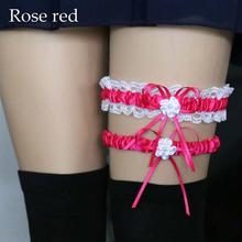 1Pair Sexy Women Girls Princess Cosplay Wedding Party Bridal Lace Floral Bowknot Garter Belt Leg Ring 11 Colors