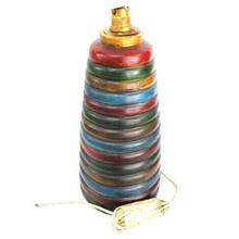 Multicolored Wooden Table Lamp With Bulb Holder