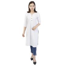 White Cotton Ethnic Kurti For Women