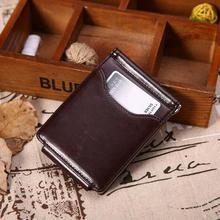 Fashion Mini Men's Leather Money Clip Wallet Pocket Purse