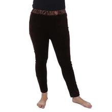 Dark Brown Solid Leggings For Women