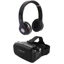 Pack Of 2 - VR Box 3D Shinecon Virtual Reality & Bass Wireless Bluetooth Headphone - Black