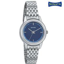 Sonata Essentials 8157SM01 Blue Dial Analog Watch For Women - Silver