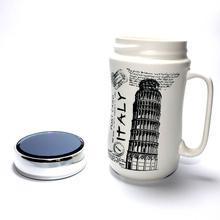 Italy Printed Designer Ceramic Coffee Mugs with Mirror Lid