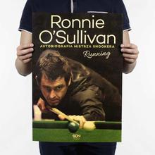Ronnie O’Sulivan Snooker Design Vintage Kraft Paper Wall Decal