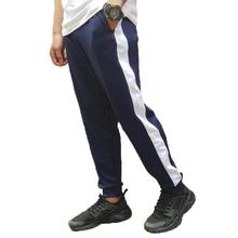 Navy Blue White Lining Slim Fit Joggers For Men