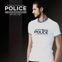 Police F527 Bodysize Round Neck Cotton T-Shirt - White