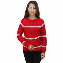 Red Striped Sweater For Women