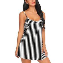 Xs and Os Women Stripe Satin Babydoll Nightwear Lingerie