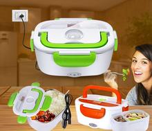 2 In 1 Electric Heating Lunch Box 40 W With Spoon And Two Compartments Food Warmer Food Heater