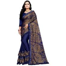 Navya Fashion Women's Fancy Ruffle Lycra Silk Saree With