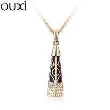 Ouxi 10726-360000 18K Gold Plated Crystal Pendant - Jet