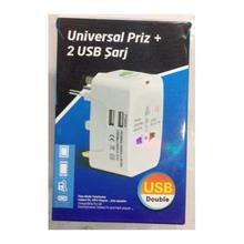 Universal Worldwide Travel Adapter with 2 Port USB Charger