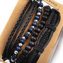 IF ME Vintage Multilayer Beads leather bracelet for Men