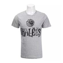 'Khaleesi'Game of Thrones Print T-shirt-Grey