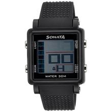 Sonata Super Fibre Digital Grey Dial Men's Watch - 77043PP01