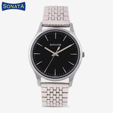 Sonata 77082Sm01 Black Dial Analog Watch For Men