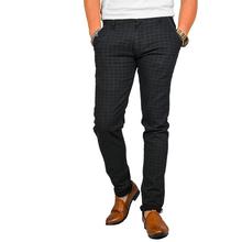 Virjeans Stretchable Cotton Check Chinos Pant for Men (VJC 712) Black