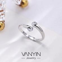 Sterling silver diamond ring_Wan Ying Jewelry Double Diamond