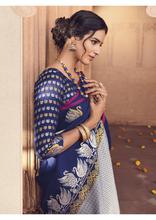 Stylee Lifestyle Blue Banarasi Silk Jacquard Saree -2110