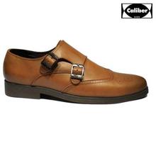 Caliber Shoes Tan Brown Double Monkstrap Formal Shoes For Men - ( 490 C )