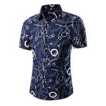 2018 new Hawaiian men's casual short-sleeved shirt